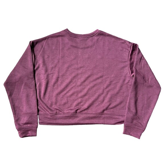 InTu Small Cropped Boxy Studded Sweatshirt Sweater Women's S Plum Crew - Picture 3 of 8
